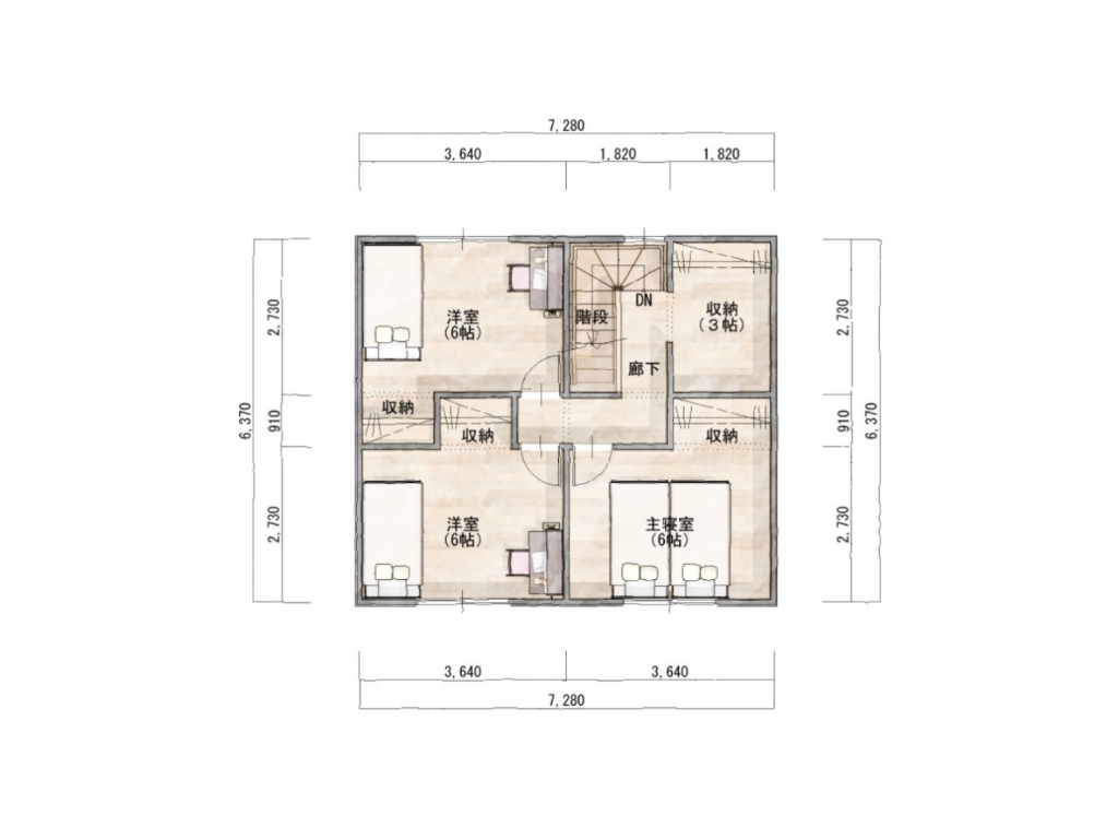 コンパクトスマイル戸建て2階平面図